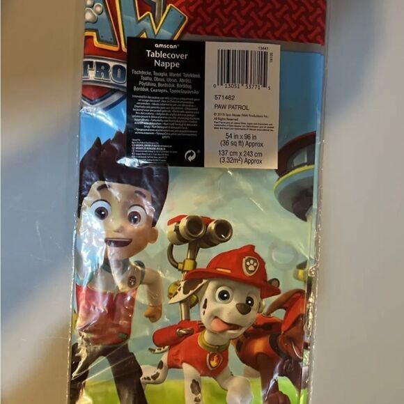 PAW PATROL PLASTIC TABLE COVER ~ Birthday Party Supplies Decorations Tablecloth - Picture 2 of 3